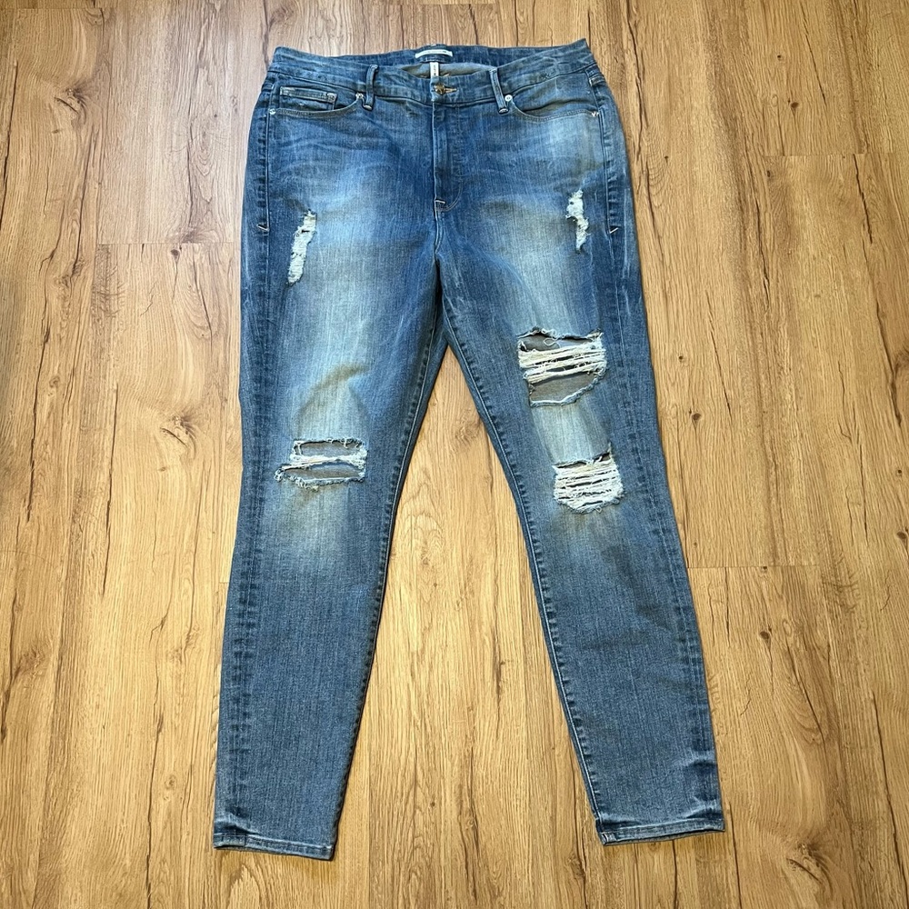 Good American good legs‎ destroyed denim, skinny jeans size 18